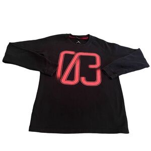 Jordan Sweater Women Small Black Pullover‎ Sweatshirt Fleece Crew Neck Casual